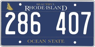 RI license plate 286407