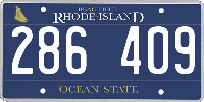 RI license plate 286409
