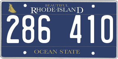 RI license plate 286410