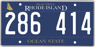 RI license plate 286414