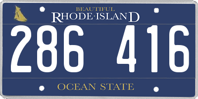 RI license plate 286416