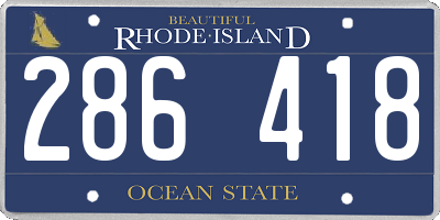 RI license plate 286418
