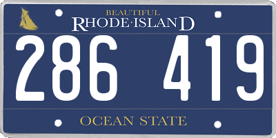RI license plate 286419