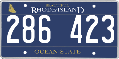 RI license plate 286423