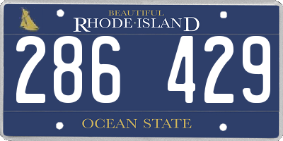 RI license plate 286429