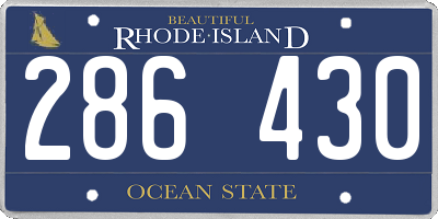 RI license plate 286430