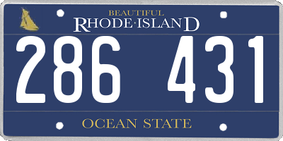 RI license plate 286431