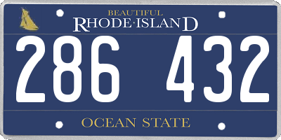 RI license plate 286432