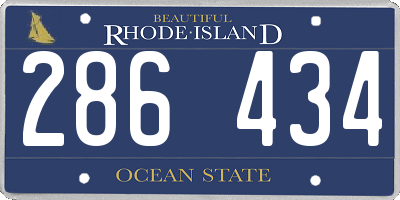 RI license plate 286434