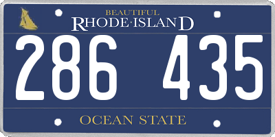 RI license plate 286435