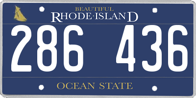 RI license plate 286436