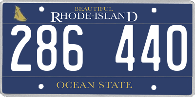RI license plate 286440