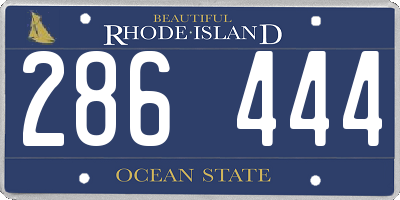 RI license plate 286444