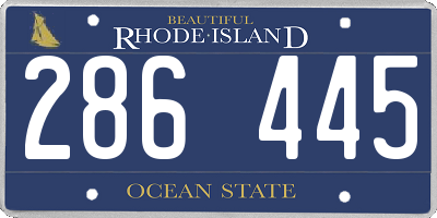 RI license plate 286445