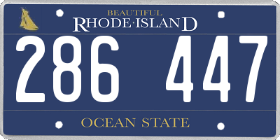 RI license plate 286447