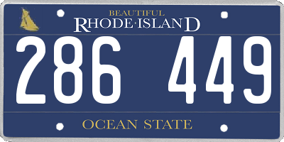 RI license plate 286449