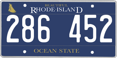 RI license plate 286452