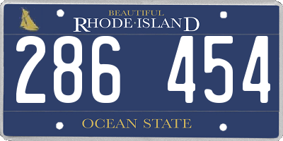 RI license plate 286454