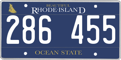 RI license plate 286455