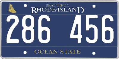 RI license plate 286456