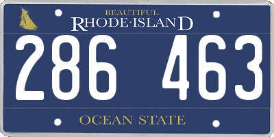 RI license plate 286463