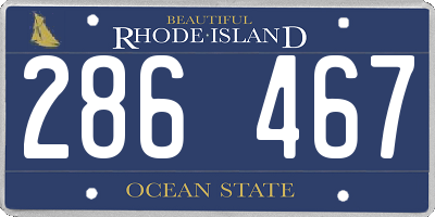 RI license plate 286467