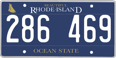 RI license plate 286469