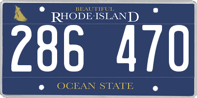 RI license plate 286470