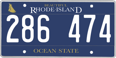 RI license plate 286474