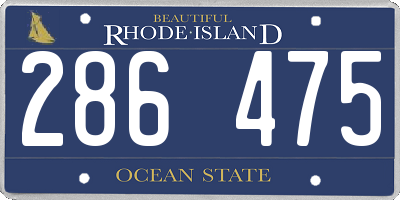 RI license plate 286475