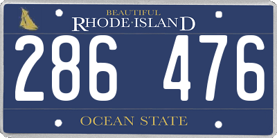 RI license plate 286476