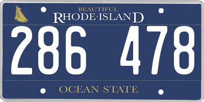 RI license plate 286478