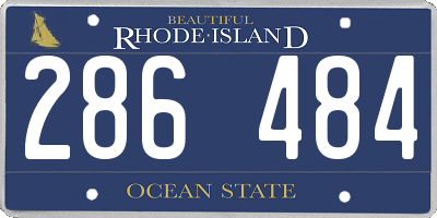 RI license plate 286484