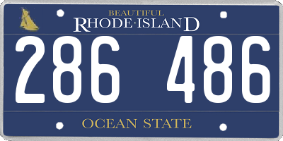 RI license plate 286486