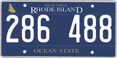 RI license plate 286488
