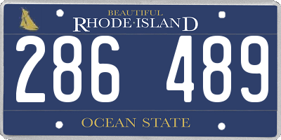 RI license plate 286489
