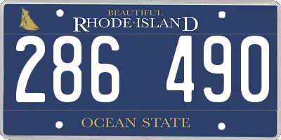 RI license plate 286490