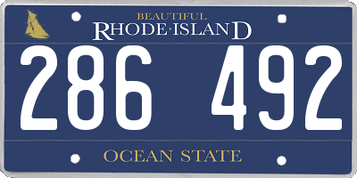RI license plate 286492