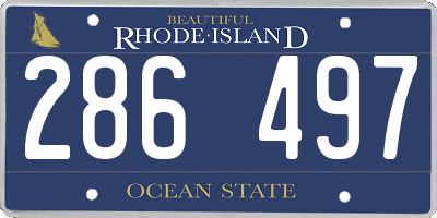 RI license plate 286497