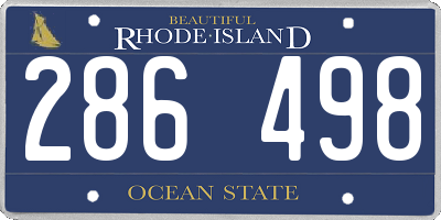 RI license plate 286498