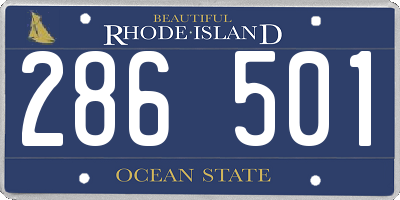 RI license plate 286501