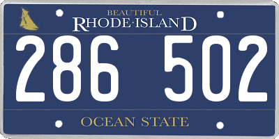 RI license plate 286502