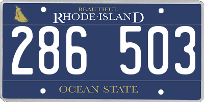 RI license plate 286503