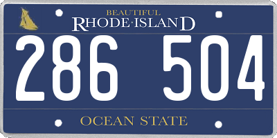 RI license plate 286504