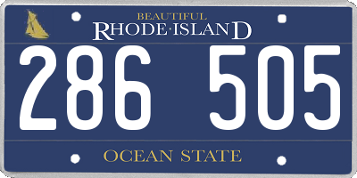 RI license plate 286505