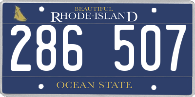 RI license plate 286507