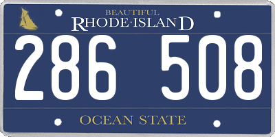 RI license plate 286508