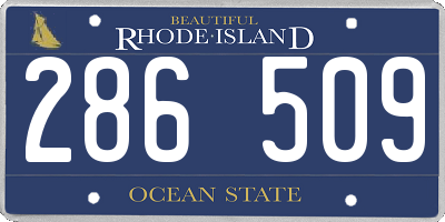 RI license plate 286509
