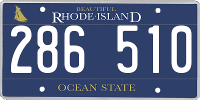 RI license plate 286510