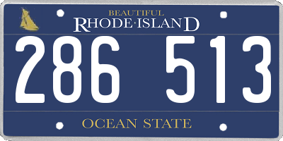 RI license plate 286513